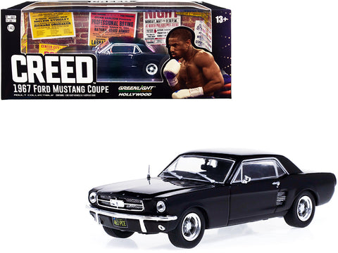 1967 Ford Mustang Coupe Matte Black (Adonis Creed's) "Creed" (2015) Movie 1/43 Diecast Model Car by Greenlight