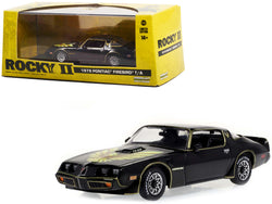 1979 Pontiac Firebird T/A Trans Am Black with Hood Phoenix "Rocky II (1979) Movie" 1/43 Diecast Model Car by Greenlight