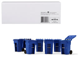 Blue Garbage Trash Bin Container Replicas (6 Piece Set) 1/34 Models by First Gear