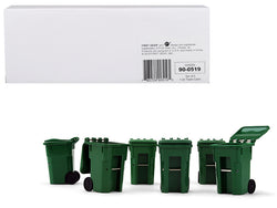 Green Garbage Trash Bin Container Replicas (6 Piece Set) 1/34 Models by First Gear