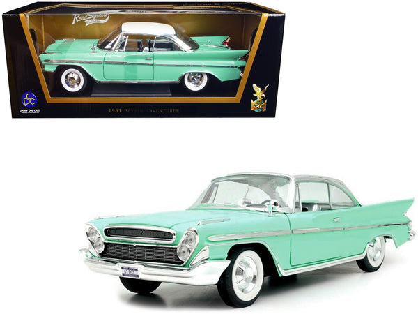 1961 DeSoto Adventurer Light Green with White Top 1/18 Diecast Model Car by Road Signature