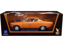 1970 AMC Rebel Brown Metallic with Matte Black Hood and Silver Stripes 1/18 Diecast Model Car by Road Signature