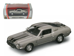 1968 Shelby GT500 KR Silver with Black Stripe 1/43 Diecast Model Car by Road Signature