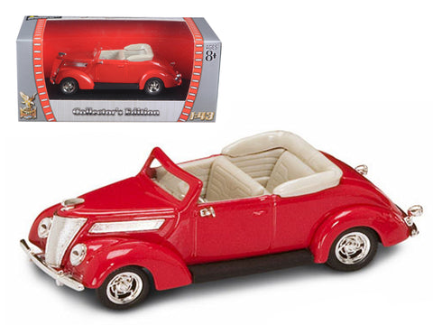 1937 Ford V8 Convertible Red 1/43 Diecast Model Car by Road Signature