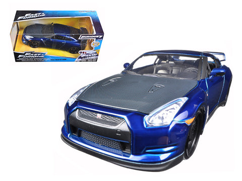 Brian's 2009 Nissan GTR R35 Blue "Fast & Furious 7" Movie 1/24 Diecast Model Car by Jada