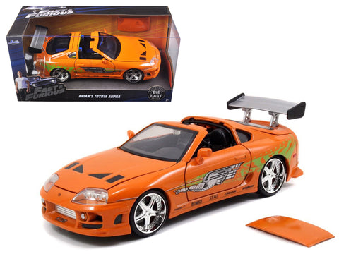 Brian's Toyota Supra Orange "Fast & Furious" Movie 1/24 Diecast Model Car by Jada
