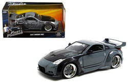 D.K.'s Nissan 350Z Gray andBlack "Fast & Furious" Movie 1/24 Diecast Model Car by Jada