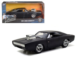 Dom's 1970 Dodge Charger R/T Matte Black "Fast & Furious" Movie 1/24 Diecast Model Car by Jada