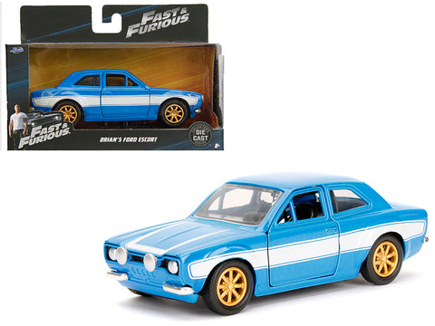 Brian's Ford Escort Blue and White "Fast & Furious" Movie 1/32 Diecast Model Car by Jada