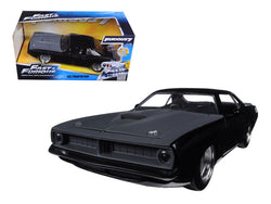 Letty's Plymouth Barracuda Matte Black "Fast & Furious 7" Movie 1/24 Diecast Model Car by Jada