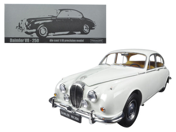1967 Daimler V8-250 English White Left Hand Drive 1/18 Diecast Model Car by Paragon