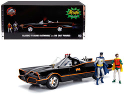 Classic TV Series "Batmobile" with (Working Lights.. plus - Batman and Robin Figures) "80 Years of Batman" 1/18 Diecast Model Car by Jada