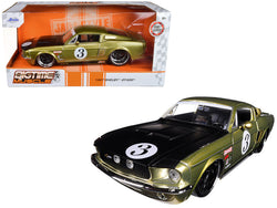 1967 Ford Shelby GT-500 #3 Gold with Matte Black Hood "Big Time Muscle" 1/24 Diecast Model Car by Jada