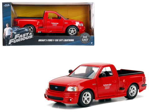 Brian's Ford F-150 SVT Lightning Pickup Truck Red "Fast & Furious" Movie 1/24 Diecast Model by Jada