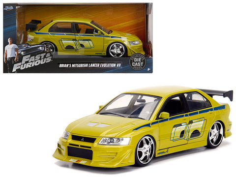 Brian's Mitsubishi Lancer Evolution VII "The Fast and the Furious" Movie 1/24 Diecast Model Car by Jada