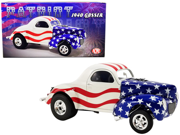 1940 Willys Gasser "Patriot" American Flag Livery Limited Edition to 300 pieces Worldwide 1/18 Diecast Model Car by ACME