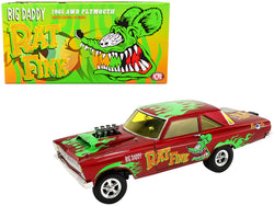 1965 Plymouth AWB (Altered Wheel Base) "Big Daddy Rat Fink" Red Metallic with Graphics Limited Edition to 900 pieces Worldwide 1/18 Diecast Model Car by ACME