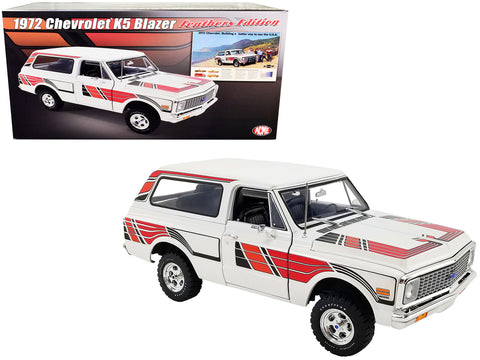 1972 Chevrolet K5 Blazer White with Graphics "Feathers Edition" Limited Edition to 852 pieces Worldwide 1/18 Diecast Model by ACME