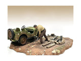 "4X4 Mechanic" Accessory Figure #4 with shovel for 1/18 Scale Models by American Diorama