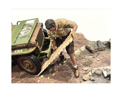 "4X4 Mechanic" Figure #8 with Board Accessory for 1/18 Scale Models by American Diorama