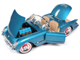 1954 Chevrolet Corvette Convertible Pennant Blue Metallic "American Muscle" Series 1/18 Diecast Model Car by Autoworld