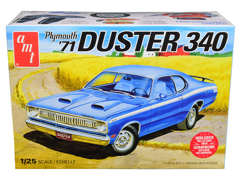 1971 Plymouth Duster 340 Plastic Model Kit (Skill Level 2) 1/25 Scale Model by AMT