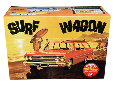 1965 Chevrolet Chevelle "Surf Wagon" with Two Surf Boards 4 in 1 Plastic Model Kit (Skill Level 2) 1/25 Scale Model by AMT