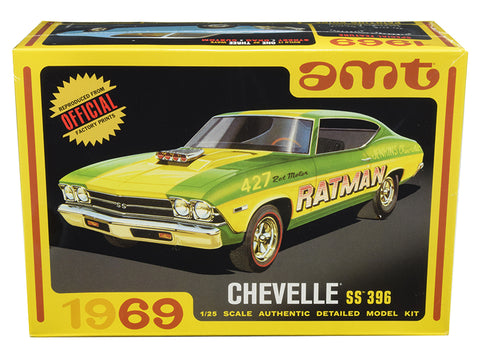 1969 Chevrolet Chevelle SS 396 3 in 1 Plastic Model Kit (Skill Level 2) 1/25 Scale Model by AMT