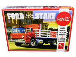 Ford C600 Stake Bed Truck with Two "Coca-Cola" Vending Machines Plastic Model Kit (Skill Level 3) 1/25 Scale Model by AMT