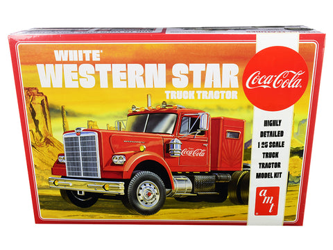 White Western Star Semi Truck Tractor "Coca-Cola" Plastic Model Kit (Skill Level 3) 1/25 Scale Model by AMT