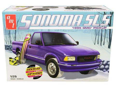 1995 GMC Sonoma SLS Pickup Truck with Snowboard and Boots Plastic Model Kit (Skill Level 2) 1/25 Scale Model by AMT