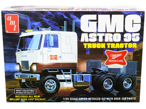GMC Astro 95 Truck Tractor "Miller" Plastic Model Kit (Skill Level 3) 1/25 Scale Model by AMT