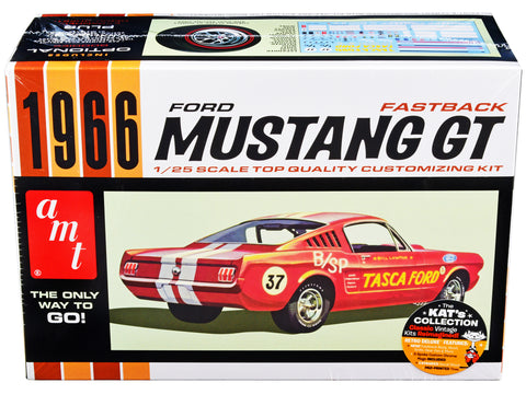 1966 Ford Mustang GT Fastback Plastic Model Kit (Skill Level 2) 1/25 Scale Model by AMT