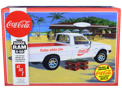1980 Dodge Ram D-50 Pickup Truck "Coca-Cola" with Four Bottle Crates Plastic Model Kit (Skill Level 2) 1/25 Scale Model by AMT