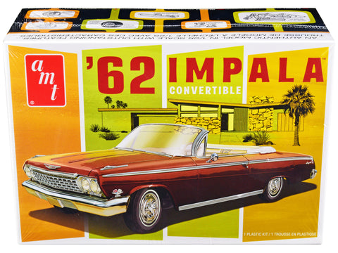 1962 Chevrolet Impala Convertible Plastic Model Kit (Skill Level 2) 1/25 Scale Model by AMT