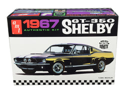 1967 Ford Mustang Shelby GT350 White Plastic Model Kit (Skill Level 2) 1/25 Scale Model by AMT