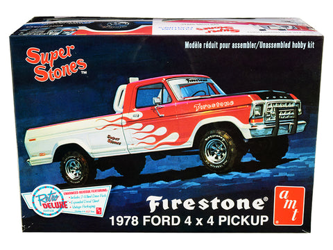 1978 Ford 4x4 Pickup Truck "Firestone Super Stones" Plastic Model Kit (Skill Level 2) 1/25 Scale Model by AMT