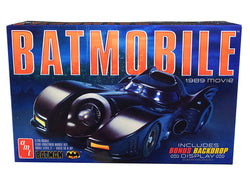Batmobile "Batman" (1989) Movie with Backdrop Display Plastic Model Kit (Skill Level 2) 1/25 Scale Model by AMT