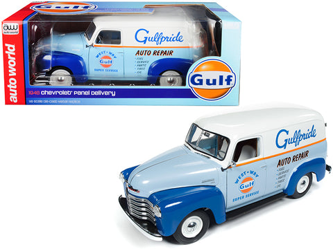 1948 Chevrolet Panel Delivery Truck "Gulf Oil" Limited Edition to 1,002 pieces Worldwide 1/18 Diecast Model Car by Autoworld