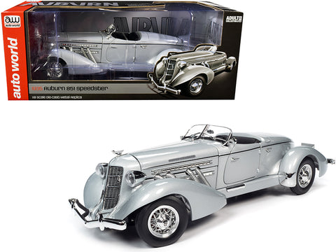 1935 Auburn 851 Speedster Haze Gray 1/18 Diecast Model Car by Autoworld