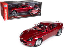 2005 Aston Martin V12 Vanquish RHD (Right Hand Drive) Toro Red Mica Metallic with Red Interior 1/18 Diecast Model Car by Autoworld