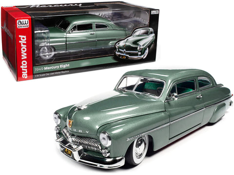 1949 Mercury Eight Coupe Berwick Green Metallic with Green and Gray In Main Street Diecast Classics
