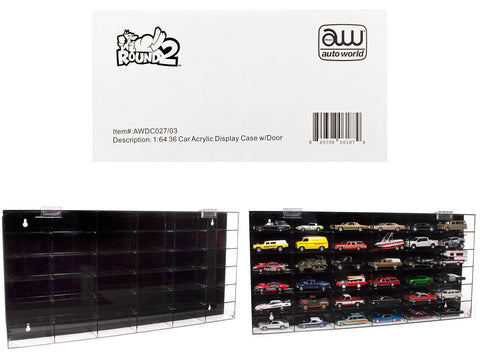36 Car Acrylic Display Show Case for 1/64 Scale Models by Autoworld
