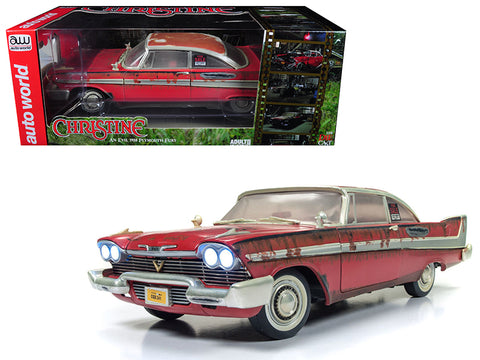 1958 Plymouth Fury "Christine" Dirty Rusted Version 1/18 Diecast Model Car by Autoworld