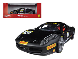 Ferrari 458 Challenge Matte Black #12 1/18 Diecast Model Car by Hotwheels
