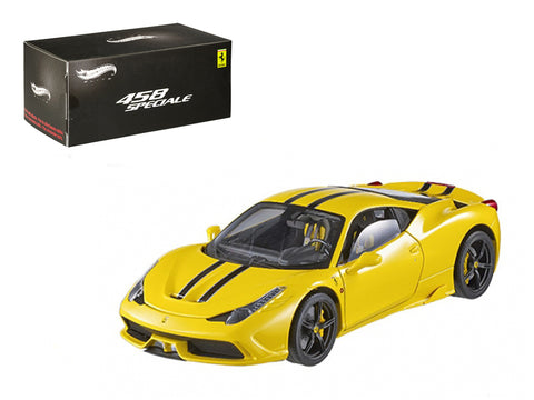 Ferrari 458 Italia Speciale Yellow Elite Edition 1/43 Diecast Model Car by Hotwheels