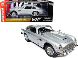 Aston Martin DB5 Coupe RHD (Right Hand Drive) Silver Birch Metallic (Damaged Version) James Bond 007 "No Time to Die" (2021) Movie "Silver Screen Machines" Series 1/18 Diecast Model Car bb Autoworld