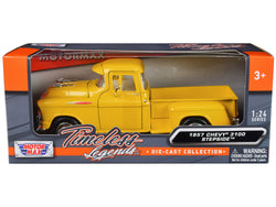 1957 Chevrolet 3100 Stepside Pickup Truck Yellow "Timeless Legends" Series 1/24 Diecast Model by Motormax