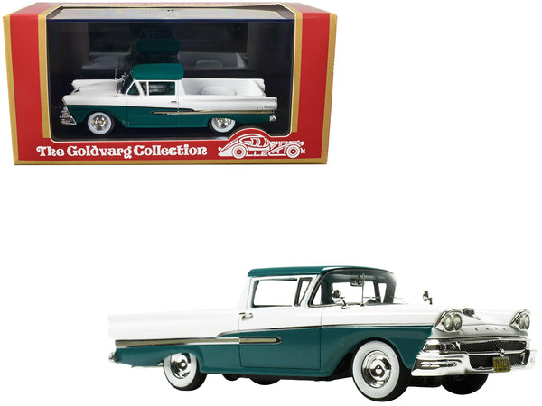 1958 Ford Ranchero Gulfstream Blue and White with Blue Interior Limited Edition to 180 pieces Worldwide 1/43 Model Car by Goldvarg Collection