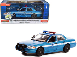 2001 Ford Crown Victoria Police Interceptor Blue Metallic "Seattle Police - Seattle, Washington" "Hot Pursuit" Series 1/24 Diecast Model Car by Greenlight